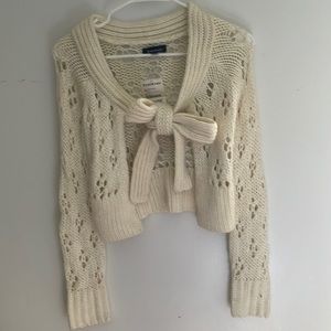 Bebe tie front crotchet cardigan NWT